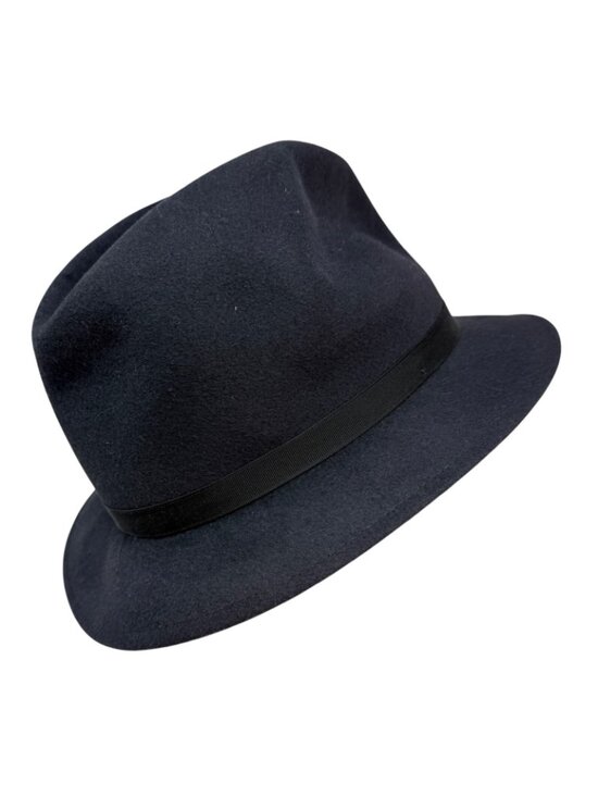 Vintage Panizza Kanguroo Navy Felt Hat Italy Waterproof Rabbit Fur 1980s main image 8